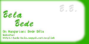 bela bede business card